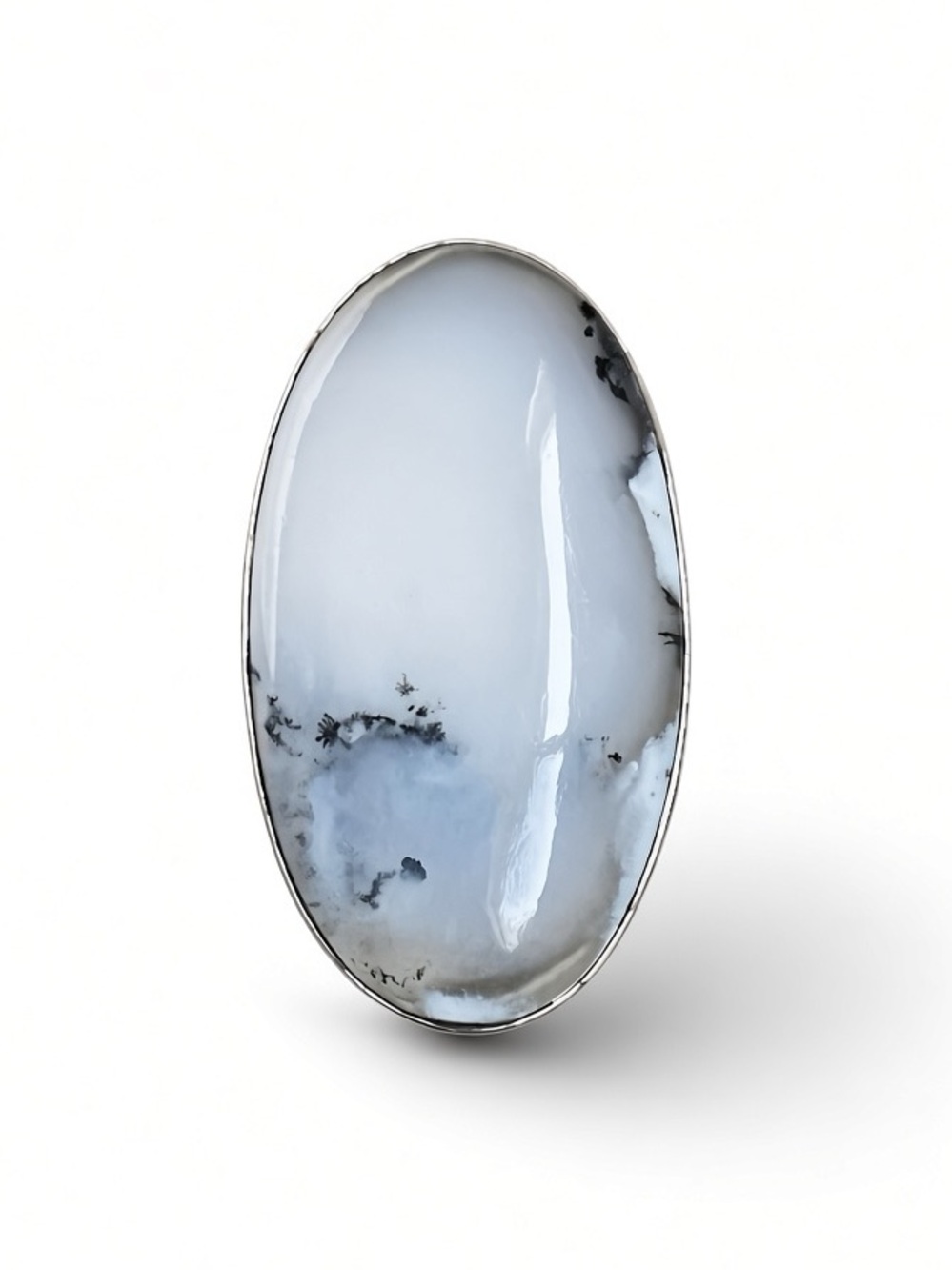 925 sterling silver dendritic opal ring, US:8 or adjustable size!”BOHO”